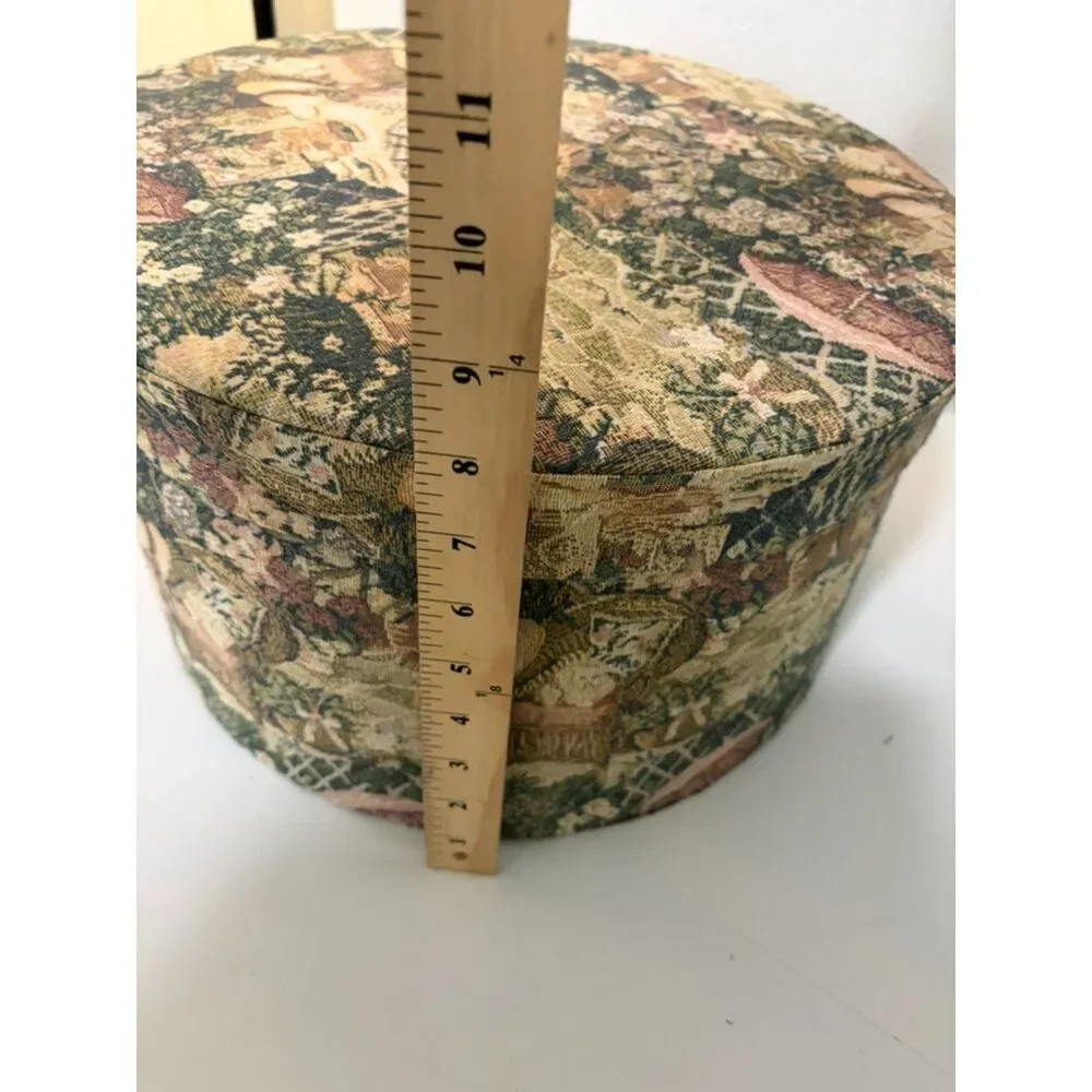 5 padded fabric nesting hat boxes